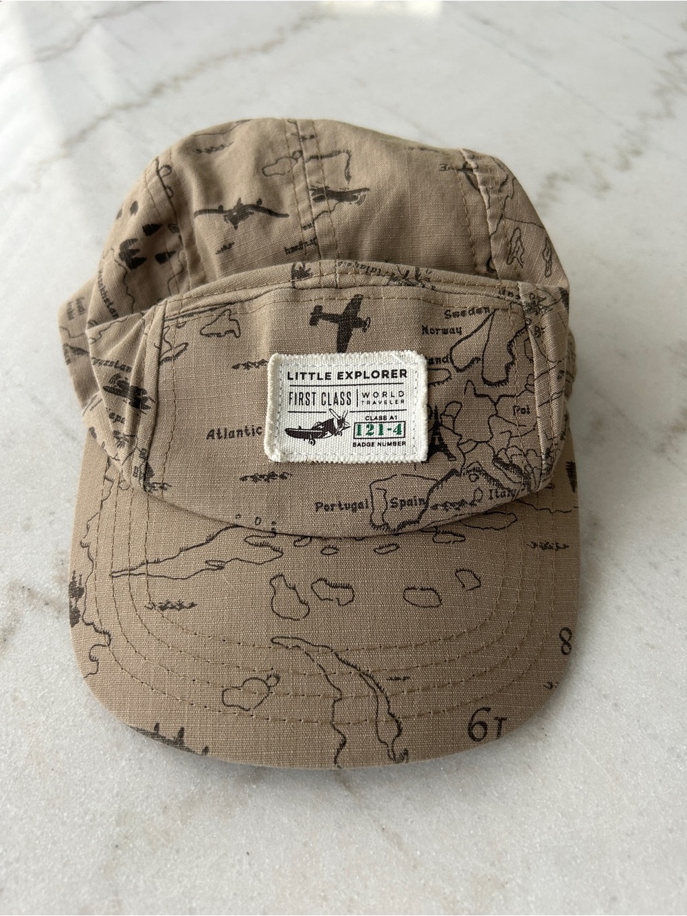 Carter's Khaki Map-Print Bucket Hat